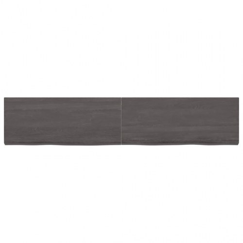 Væghylde 200x40x(2-6) cm behandlet massivt egetræ mørkebrun