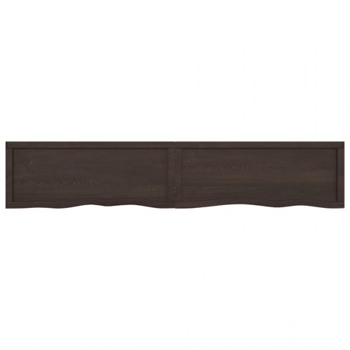 Væghylde 200x40x(2-6) cm behandlet massivt egetræ mørkebrun