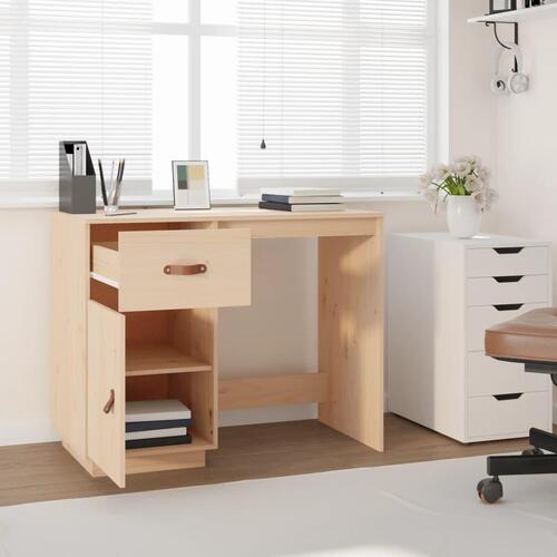Skrivebord 95x50x75 cm massivt fyrretræ