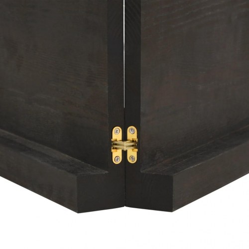 Væghylde 200x40x(2-6) cm behandlet massivt egetræ mørkebrun