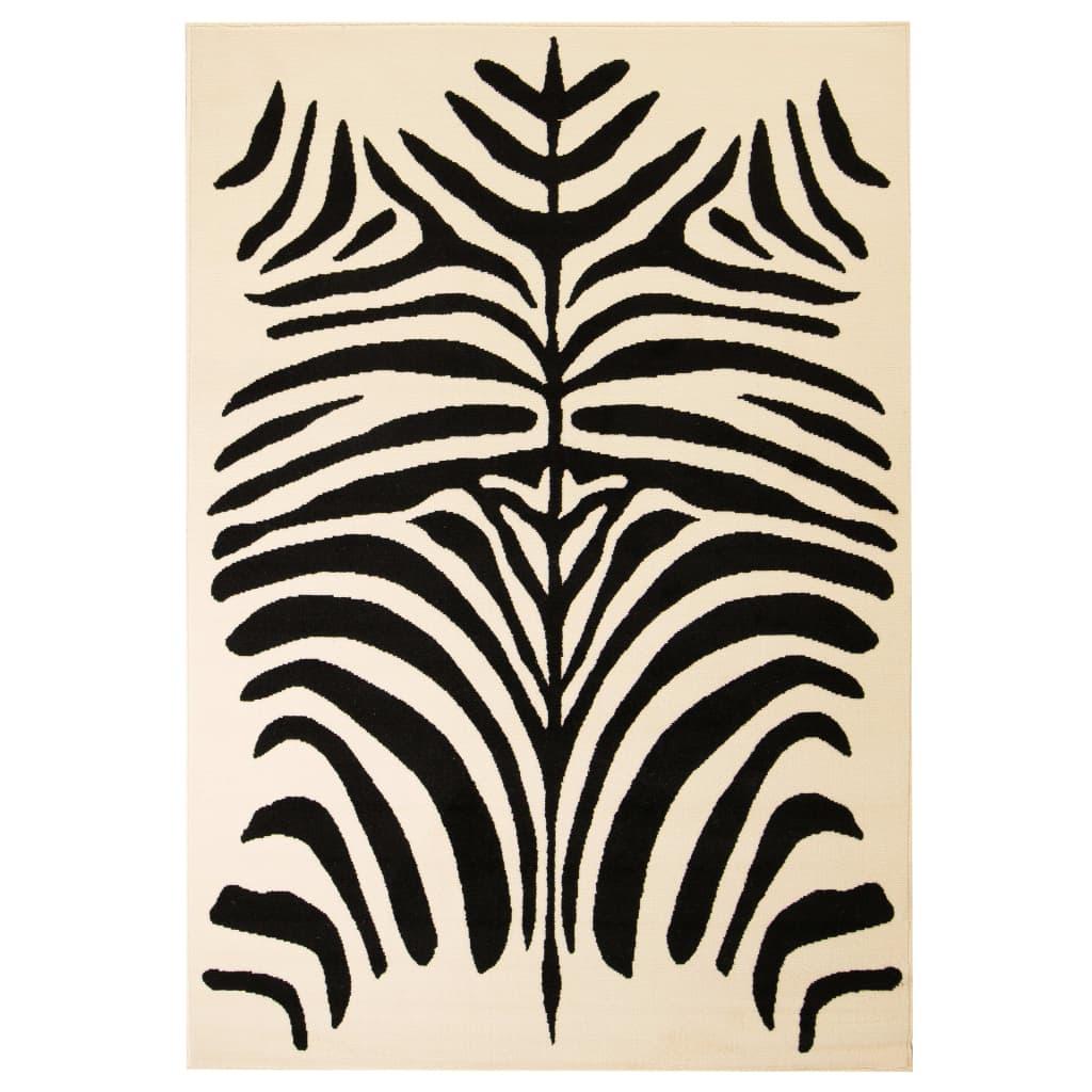 Moderne tæppe zebradesign 80 x 150 cm beige/sort