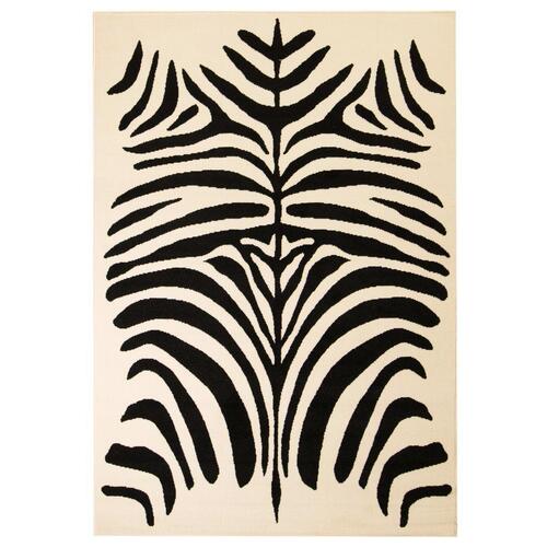 Moderne tæppe zebradesign 140 x 200 cm beige/sort