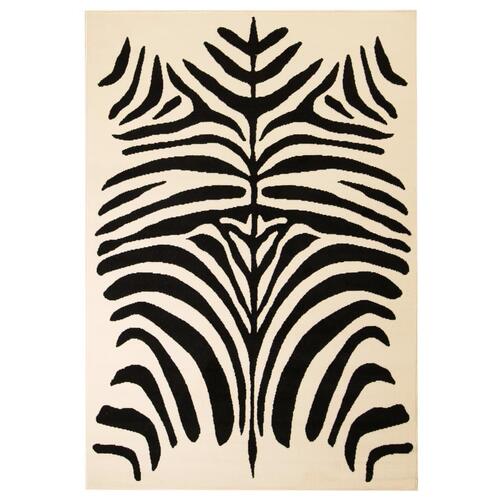 Moderne tæppe zebradesign 160 x 230 cm beige/sort