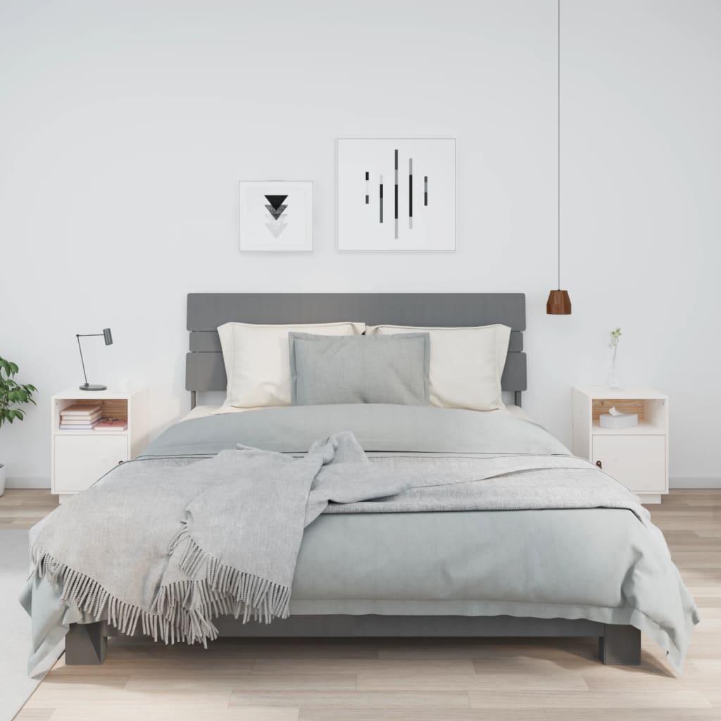 Sengeborde 2 stk. 40x34x55 cm massivt fyrretræ hvid