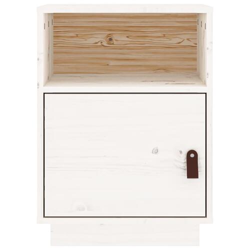 Sengeborde 2 stk. 40x34x55 cm massivt fyrretræ hvid