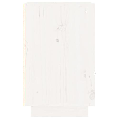 Sengeborde 2 stk. 40x34x55 cm massivt fyrretræ hvid