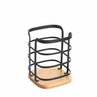 Bestikholder 12 x 12 x 14,5 cm Natur Sort Stål