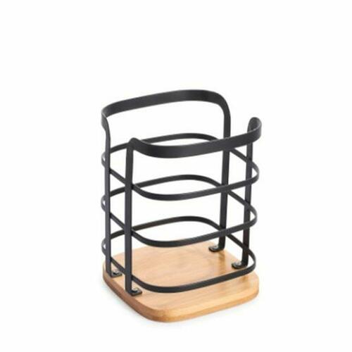 Bestikholder 12 x 12 x 14,5 cm Natur Sort Stål