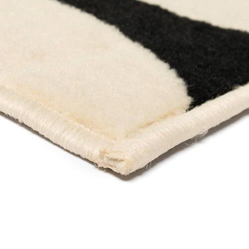 Moderne tæppe geometrisk design 120 x 170 cm beige/sort