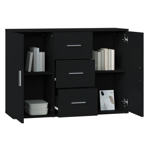 Skænk 91x29,5x65 cm konstrueret træ sort