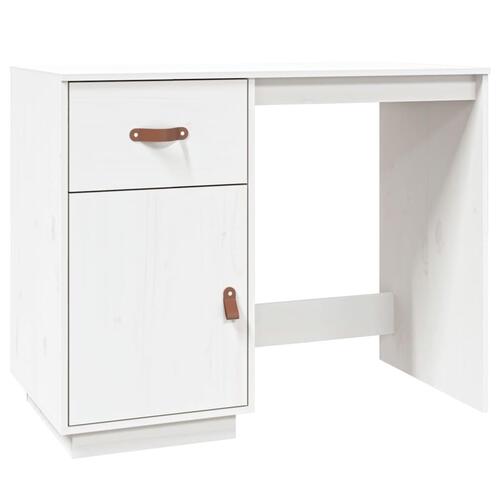 Skrivebord 95x50x75 cm massivt fyrretræ hvid