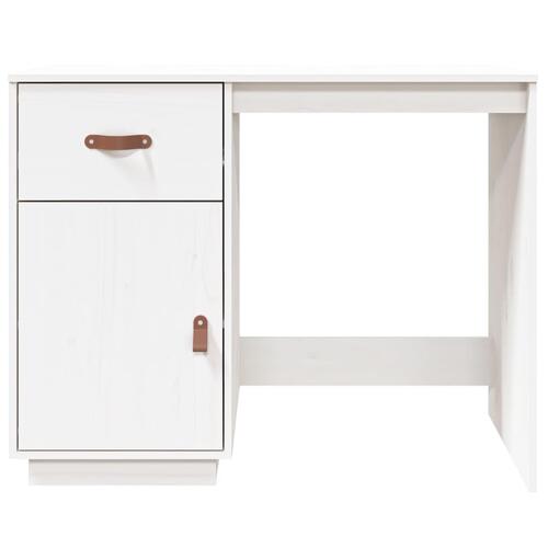Skrivebord 95x50x75 cm massivt fyrretræ hvid