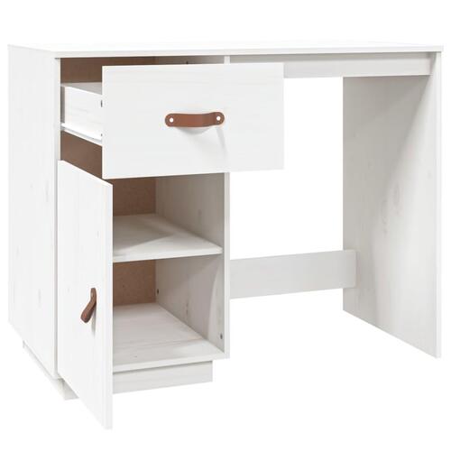 Skrivebord 95x50x75 cm massivt fyrretræ hvid