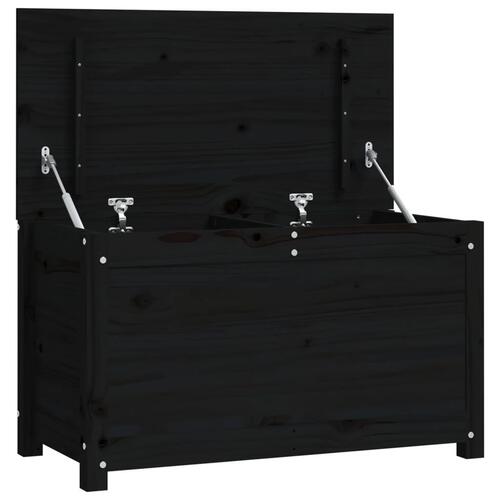 Opbevaringskasse 80x40x45,5 cm massivt fyrretræ sort