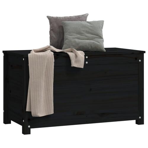 Opbevaringskasse 80x40x45,5 cm massivt fyrretræ sort