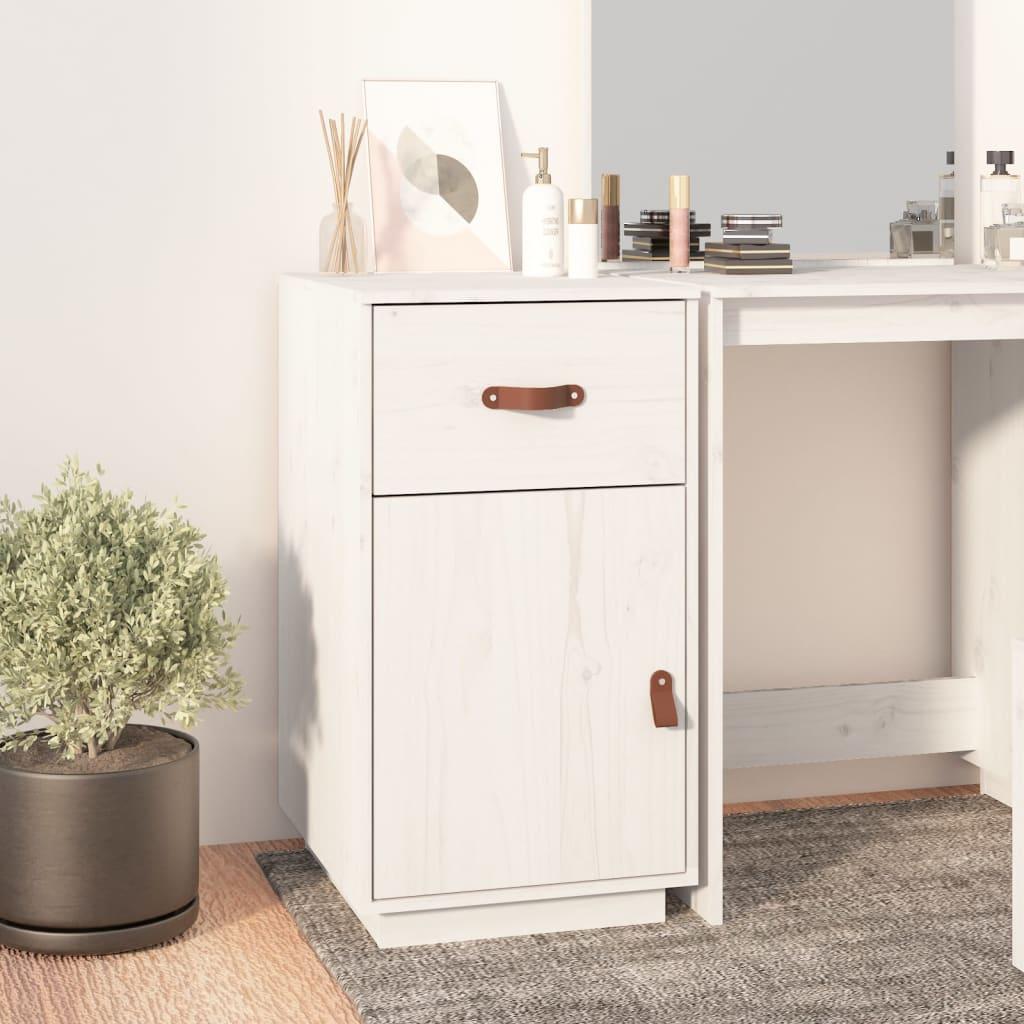Skrivebordsskab 40x50x75 cm massivt fyrretræ hvid