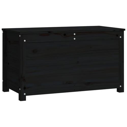 Opbevaringskasse 80x40x45,5 cm massivt fyrretræ sort