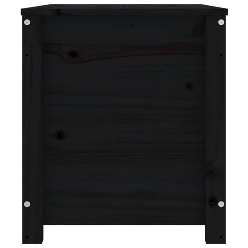 Opbevaringskasse 80x40x45,5 cm massivt fyrretræ sort