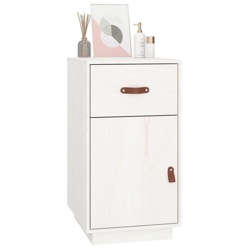 Skrivebordsskab 40x50x75 cm massivt fyrretræ hvid