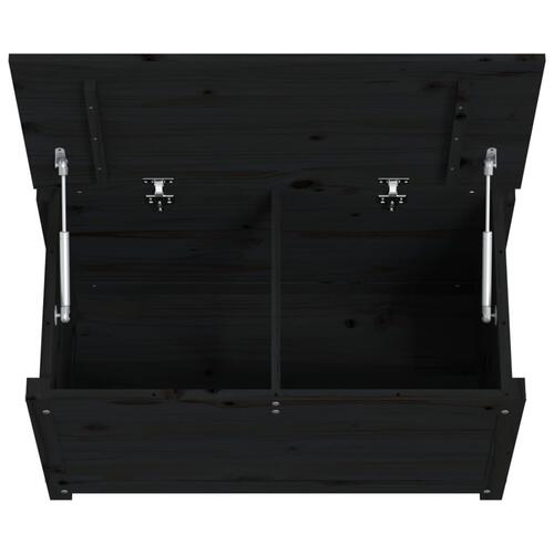 Opbevaringskasse 80x40x45,5 cm massivt fyrretræ sort