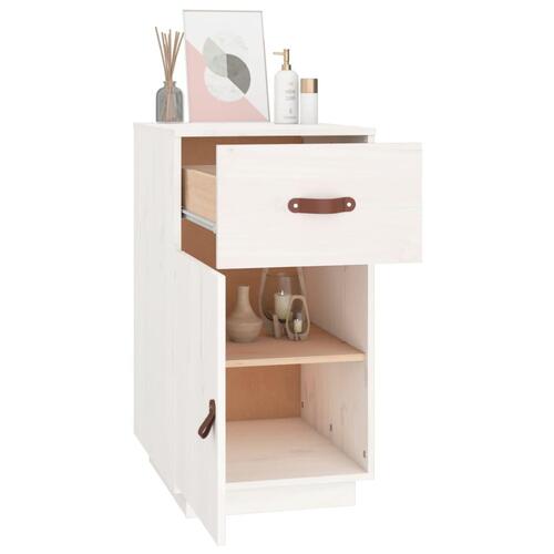 Skrivebordsskab 40x50x75 cm massivt fyrretræ hvid