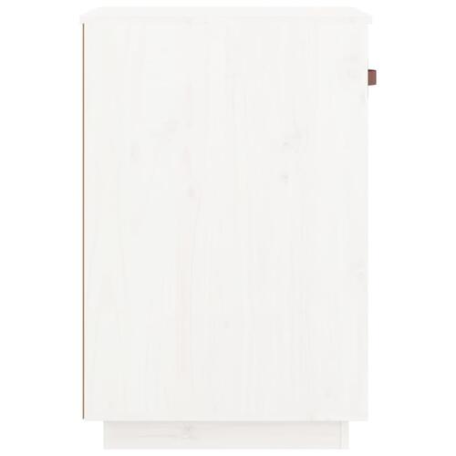 Skrivebordsskab 40x50x75 cm massivt fyrretræ hvid