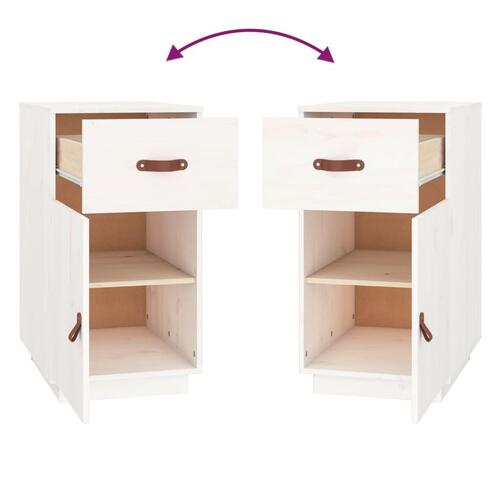 Skrivebordsskab 40x50x75 cm massivt fyrretræ hvid