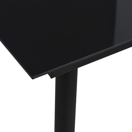 Havebord 80x80x74 cm stål og glas sort