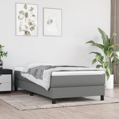Springmadras med pocketfjedre 100x200x20 cm stof mørkegrå