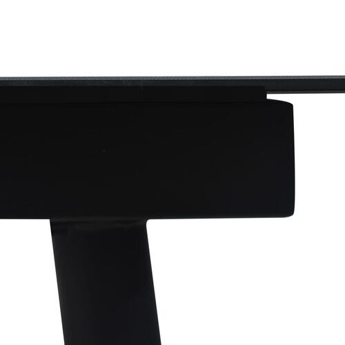 Havebord 150x80x74 cm stål og glas sort