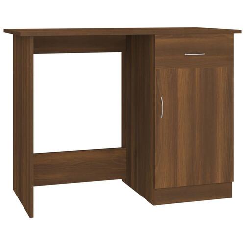Skrivebord 100x50x76 cm konstrueret træ brun egetræsfarve