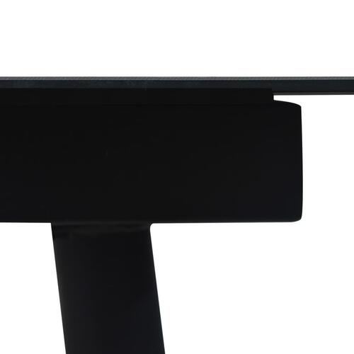 Havebord 190x90x74 cm stål og glas sort
