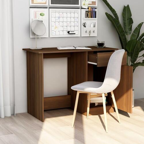 Skrivebord 100x50x76 cm konstrueret træ brun egetræsfarve