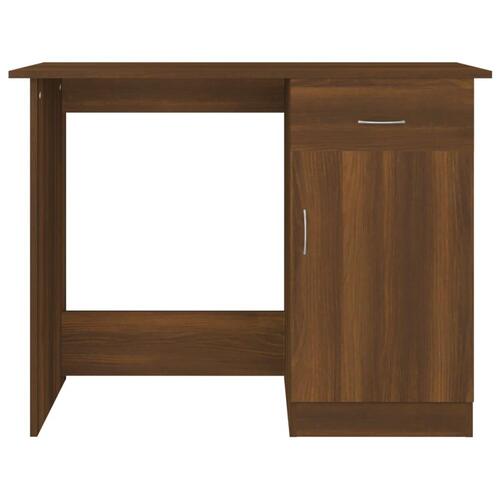 Skrivebord 100x50x76 cm konstrueret træ brun egetræsfarve