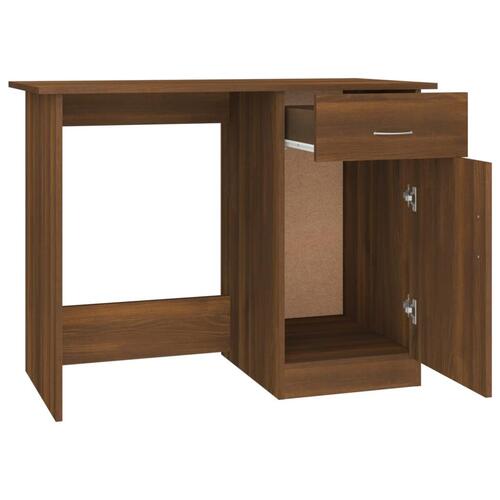 Skrivebord 100x50x76 cm konstrueret træ brun egetræsfarve