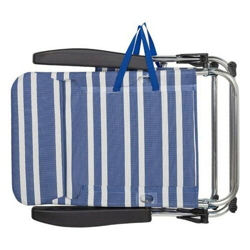 Strandstol Colorbaby 62601 Blå/hvid Aluminium 61 x 50 x 85 cm Hvid Marineblå (61 x 50 x 85 cm)