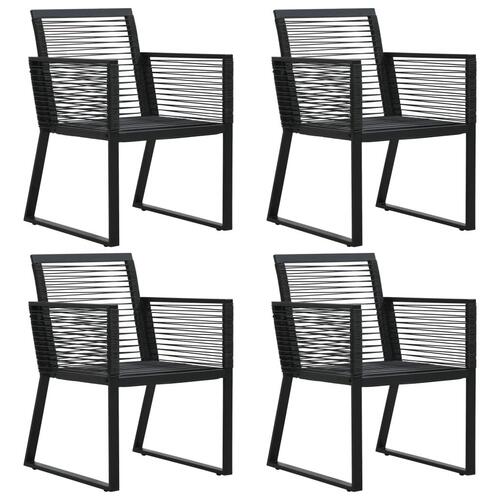 Havestole 4 stk. rattan sort