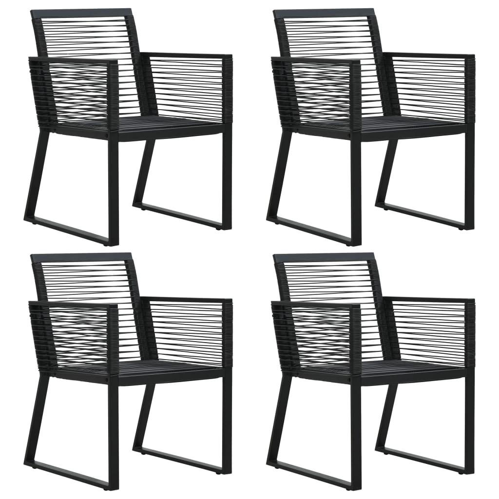 Havestole 4 stk. rattan sort