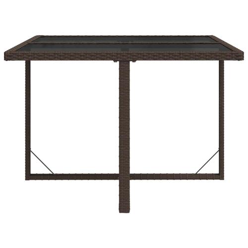 Havebord 109x107x74 cm polyrattan og glas brun