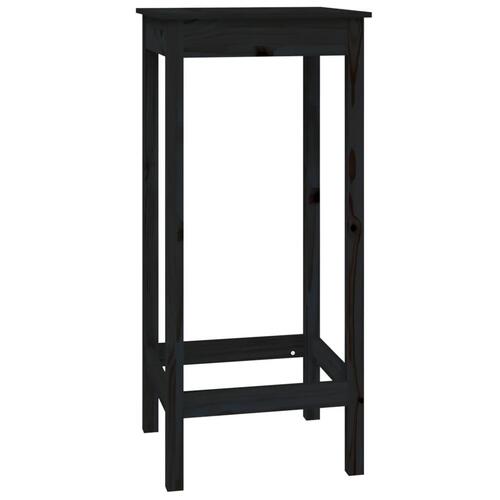 Barbord 50x50x110 cm massivt fyrretræ sort