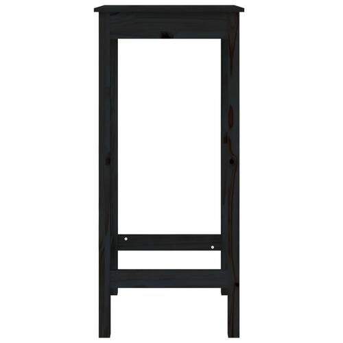 Barbord 50x50x110 cm massivt fyrretræ sort