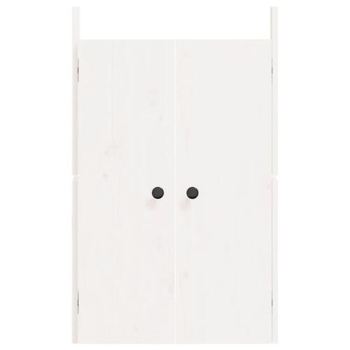 Låge til udendørs køkkenskab 50x9x82 cm massivt fyrretræ hvid