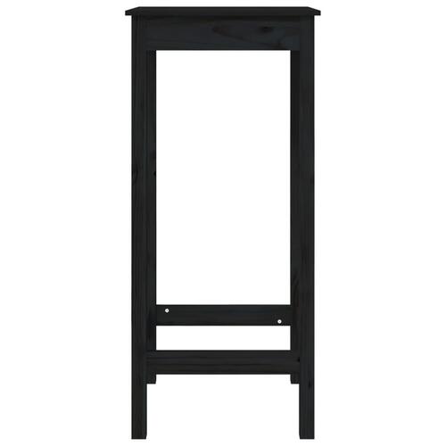 Barbord 50x50x110 cm massivt fyrretræ sort