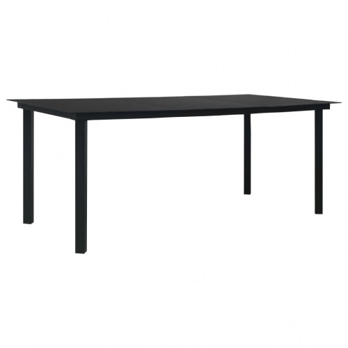 Havebord 190 × 90 × 74 cm - stål og glas, sort