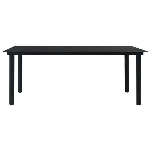 Havebord 190 × 90 × 74 cm - stål og glas, sort