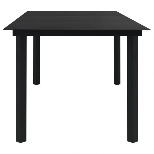 Havebord 190 × 90 × 74 cm - stål og glas, sort