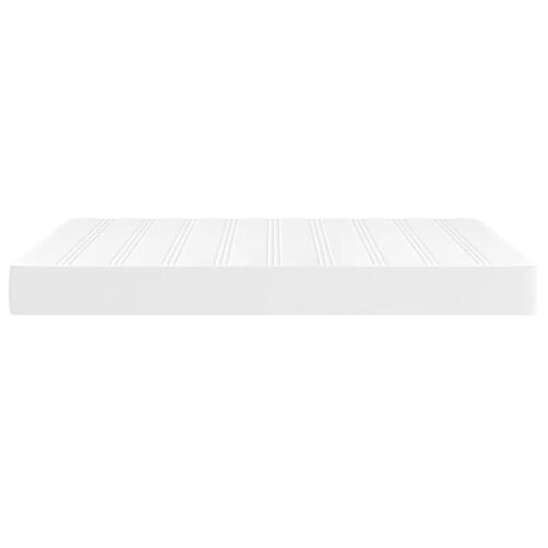 Springmadras med pocketfjedre 140x200x20 cm kunstlæder hvid
