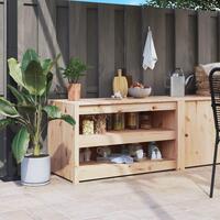 Udendørs køkkenskab 106x55x64 cm massivt fyrretræ