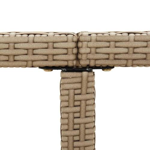 Havebord 109x107x74 cm polyrattan og glas beige