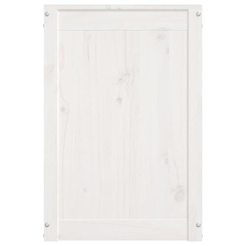 Vasketøjskurv 88,5x44x66 cm massivt fyrretræ hvid